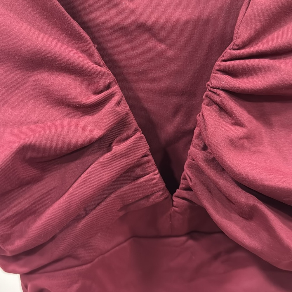 SUSANA MONACO Ruched Bodycon top In Raspberry - Picture 3 of 5